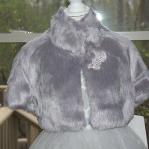 ❤️ NEW! $108 Kate Mack Biscotti Girls' Wishful Thinking Faux Fur Jacket, Sz 14Y